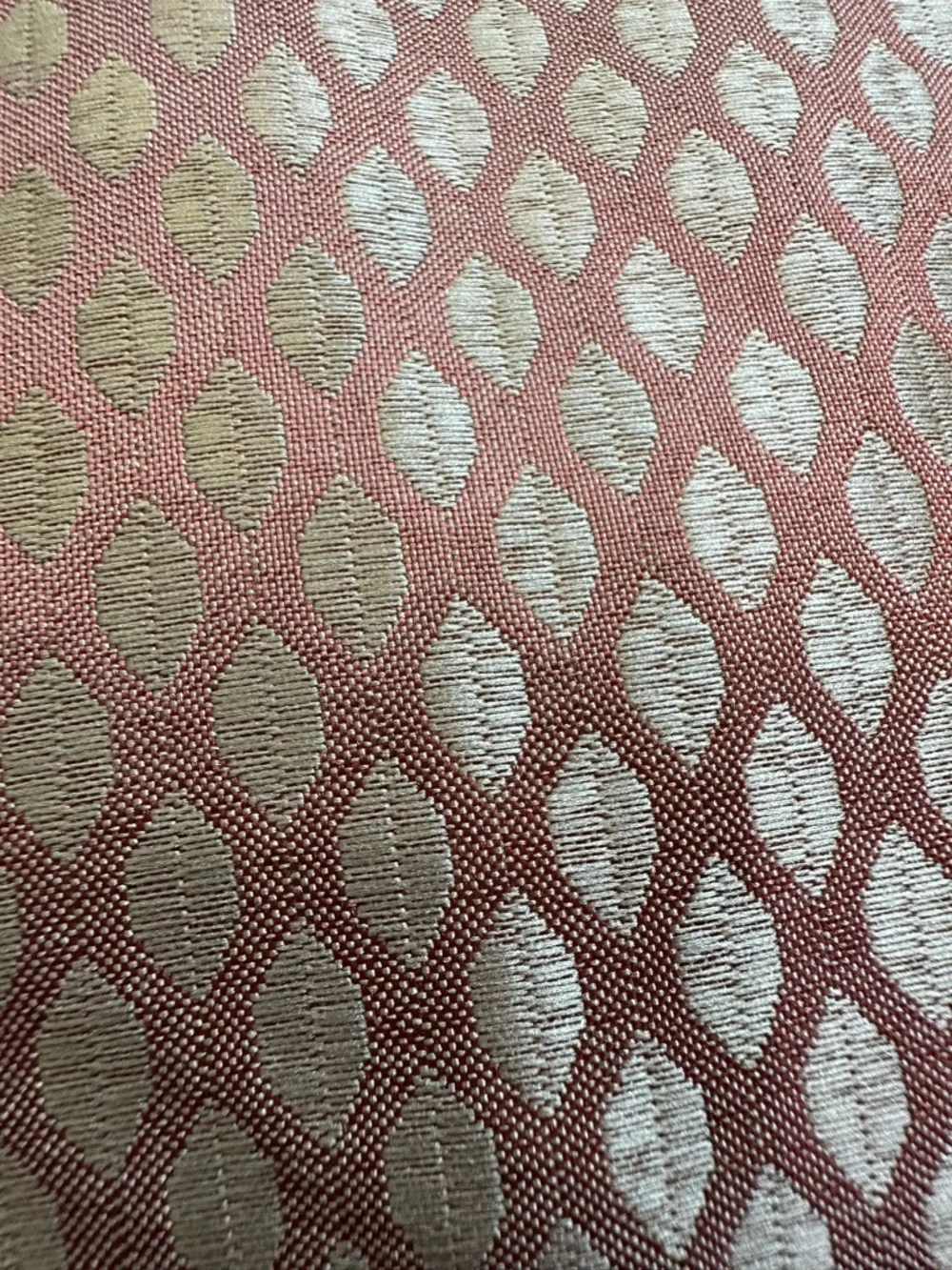 4 -Blush Pink Geometric Grommet Curtain Panel